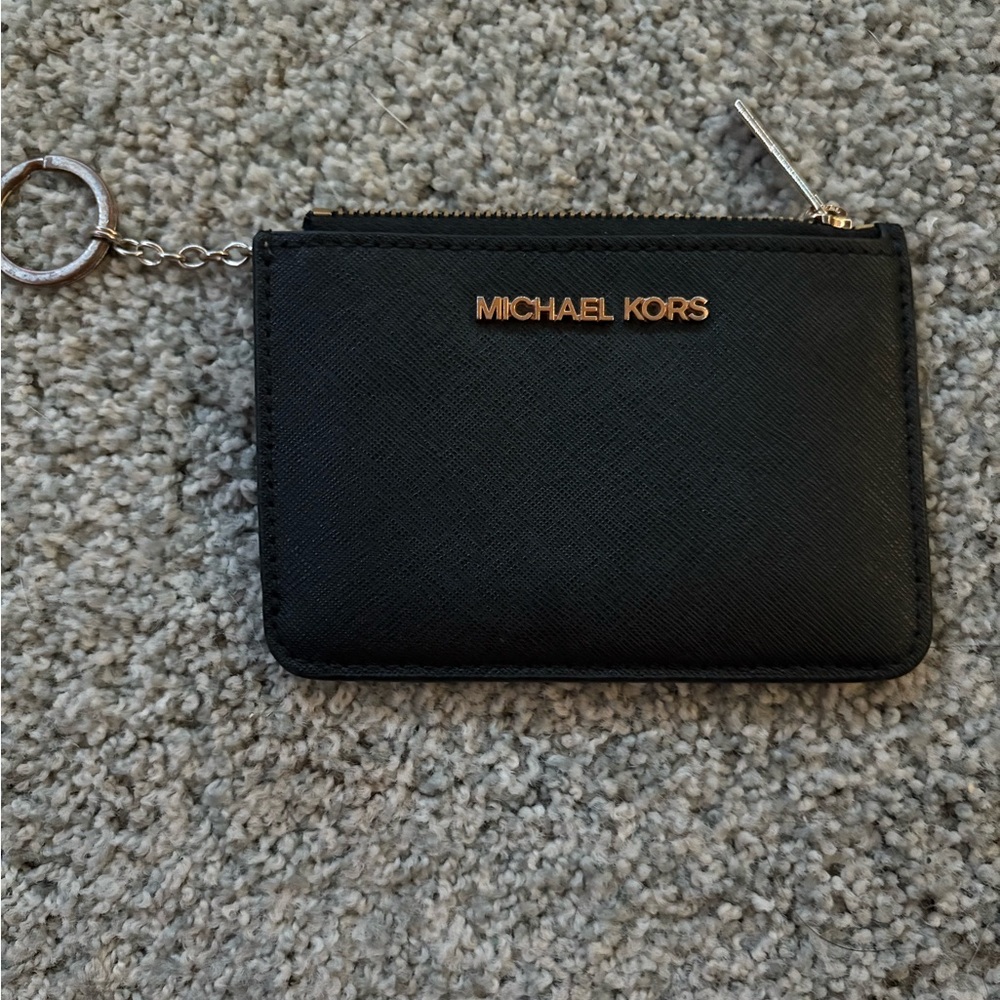 Michael Kors Black Zip Pouch with Keychain